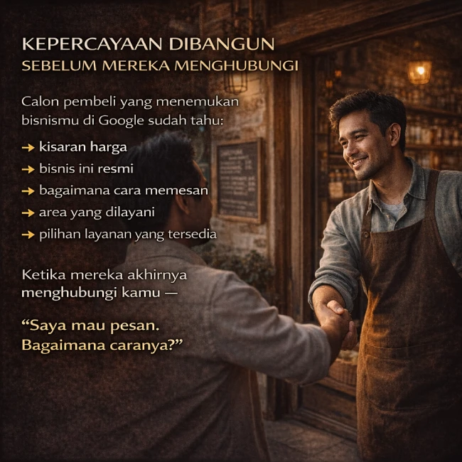 Membangun kepercayaan digital sebelum pembeli menghubungi bisnis — GBP dan website lokal