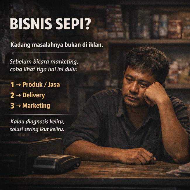 Bisnis sepi padahal sudah promosi — diagnosis akar masalah