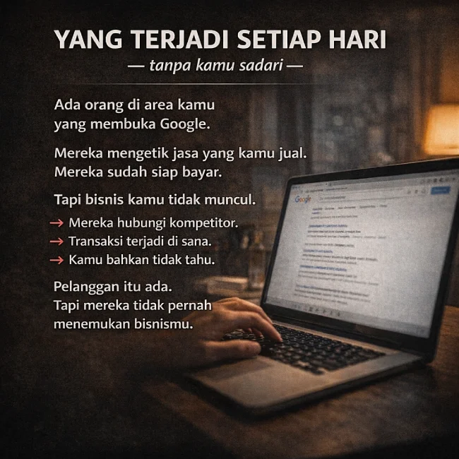 Bisnis tidak muncul di Google — pembeli pergi ke kompetitor setiap hari