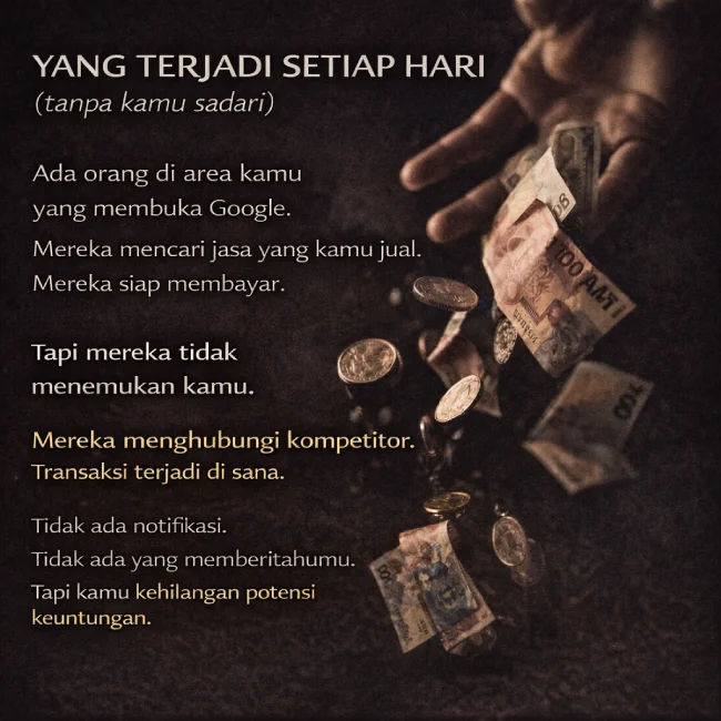 Opportunity cost yang tidak terlihat — pembeli pergi ke kompetitor setiap hari