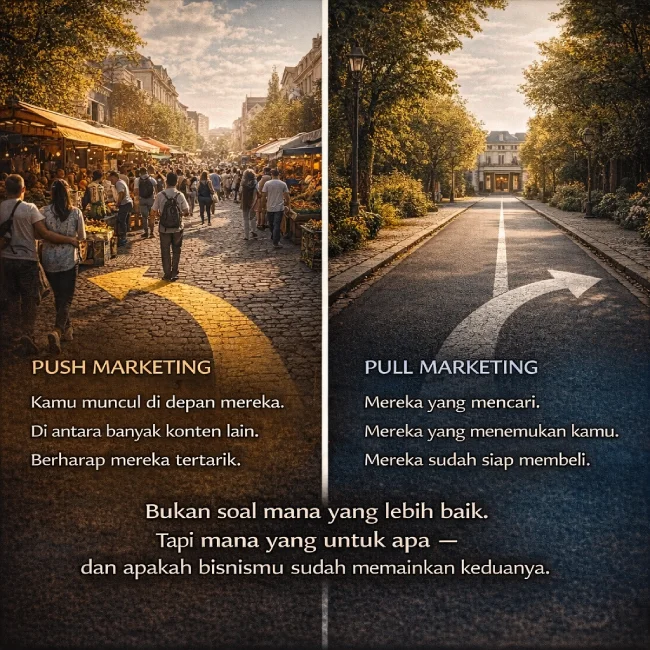 Push dan Pull Marketing — dua pendekatan yang saling melengkapi