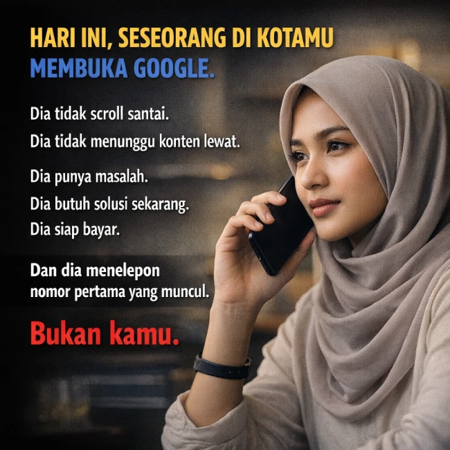 Seseorang di kotamu membuka Google mencari jasa yang kamu jual