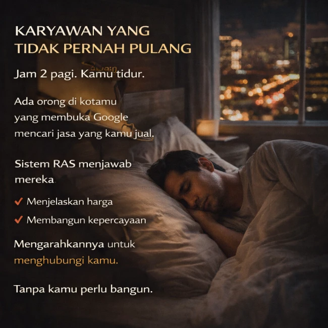 Karyawan digital yang bekerja 24 jam untuk bisnis lokal — GBP dan website lokal sebagai satu sistem